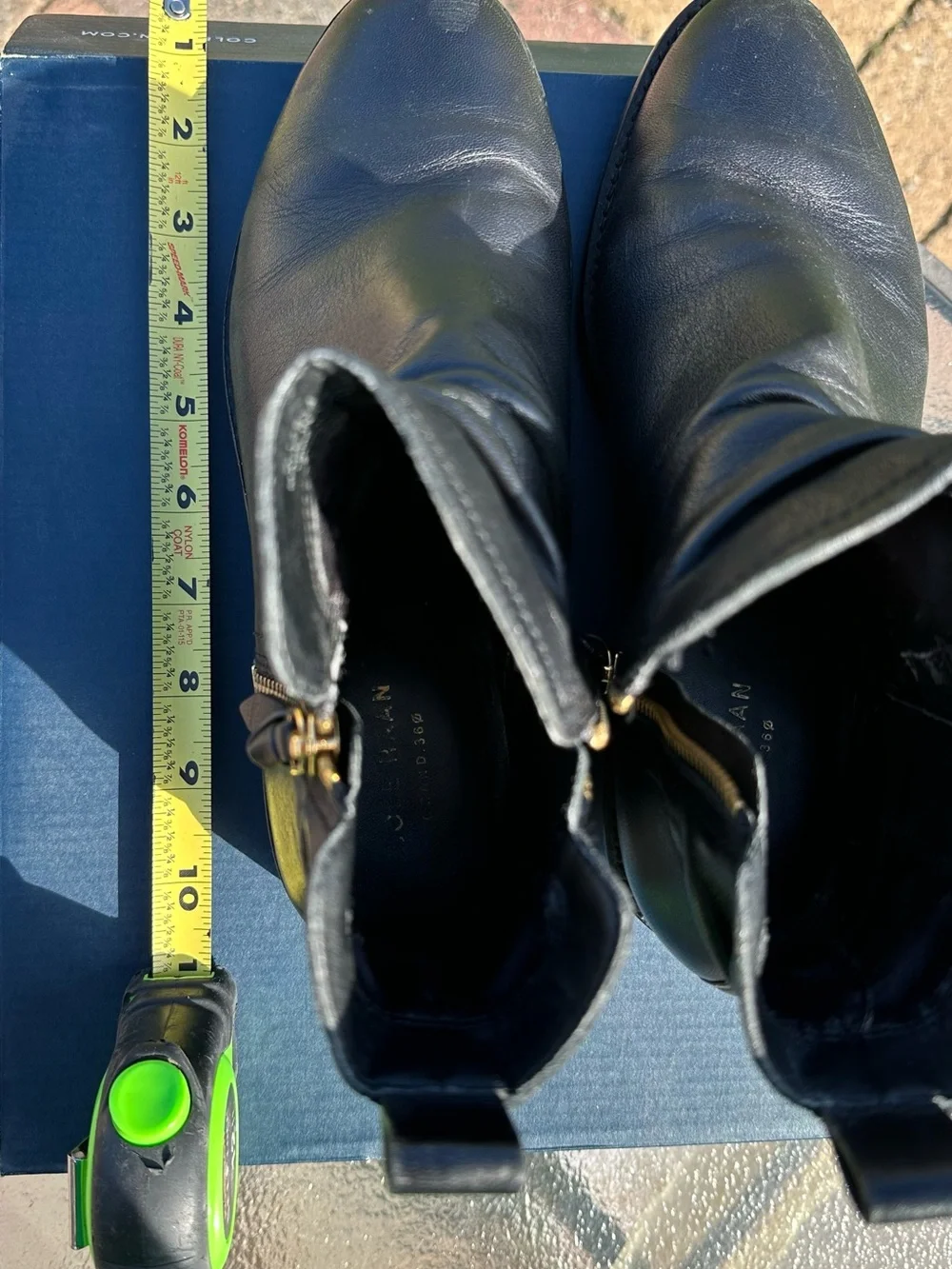 Cole Haan Black Leather Side-Zip Chukka Boots